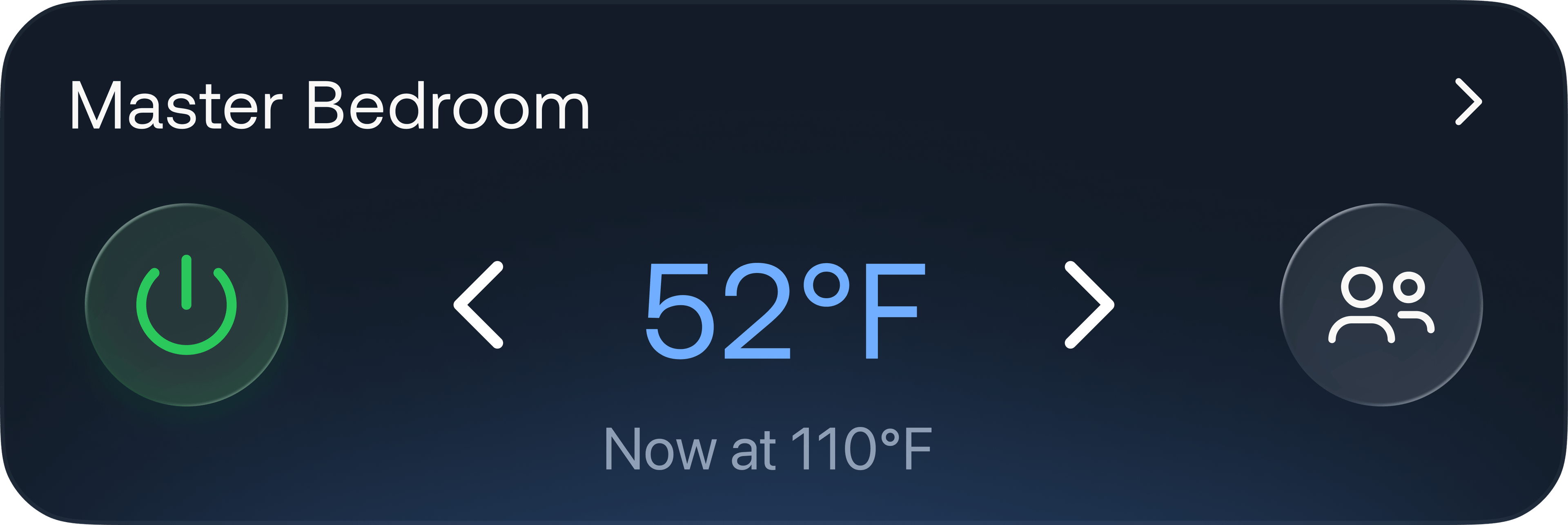 Master Bedroom cool zone — set to 52°F, currently 110°F